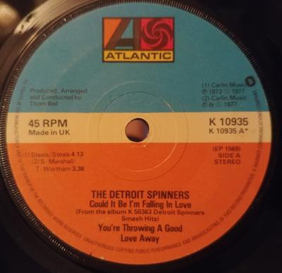 7inch Record DETROIT SPINNERS - Detroit Spinners K10935 Atlantic 1977 UK Soul/Funk Used