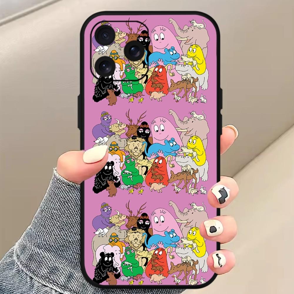 Cartoon Barbapapa Telefon Fall Für Samsung S20 S21 S22 S23 S24 Hinweis 20 4G 5G Plus Ultra Schwarz weiche Shell