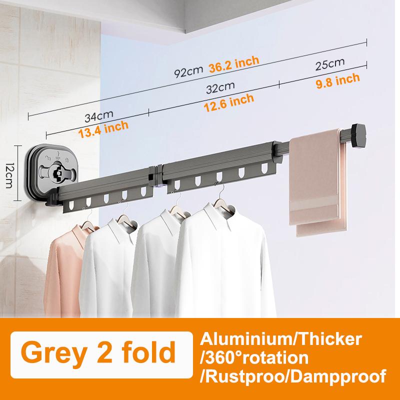 Suction Wall Mount Clothes Drying Rack Folding Space Saving Laundry Drying Rack Retractable Dry Racks Wall Mounted