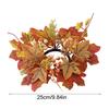 Fall Candle Ring Artificial Maple Leaves Wreath Ring Mini Autumn Wreath Rustic Fall Candle Holders for Bar Home Lit Wreath