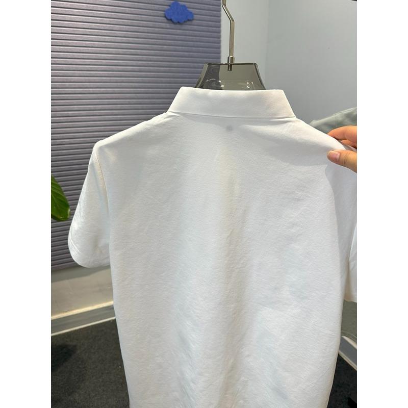 Men Breathable Mesh Panel Short Sleeve Polo Shirt Casual Loose Lightweight Business Casual Summer Top
