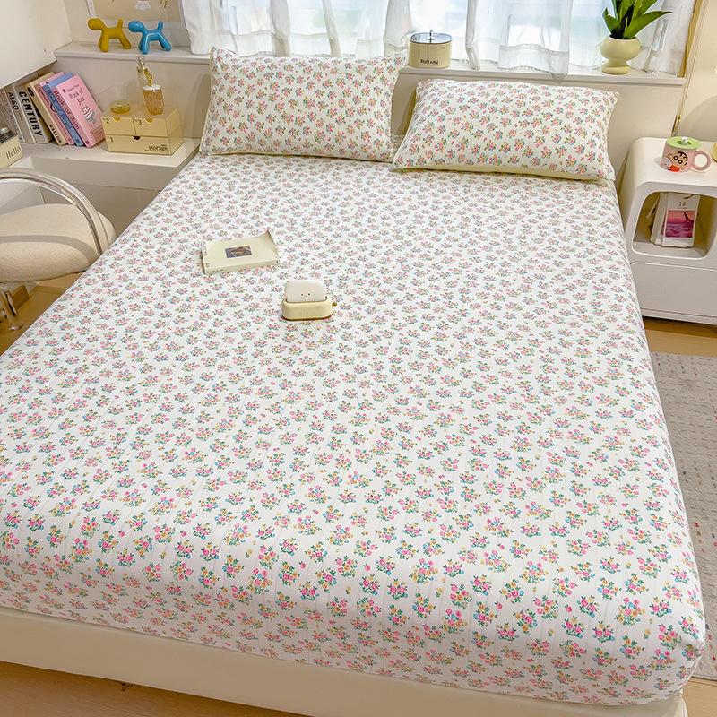 New Double-layer Gauze Bed Sheet Cover Single-piece Mattress Protective Cover Children's Single Dormitory All-inclusive Non-slip Sheets