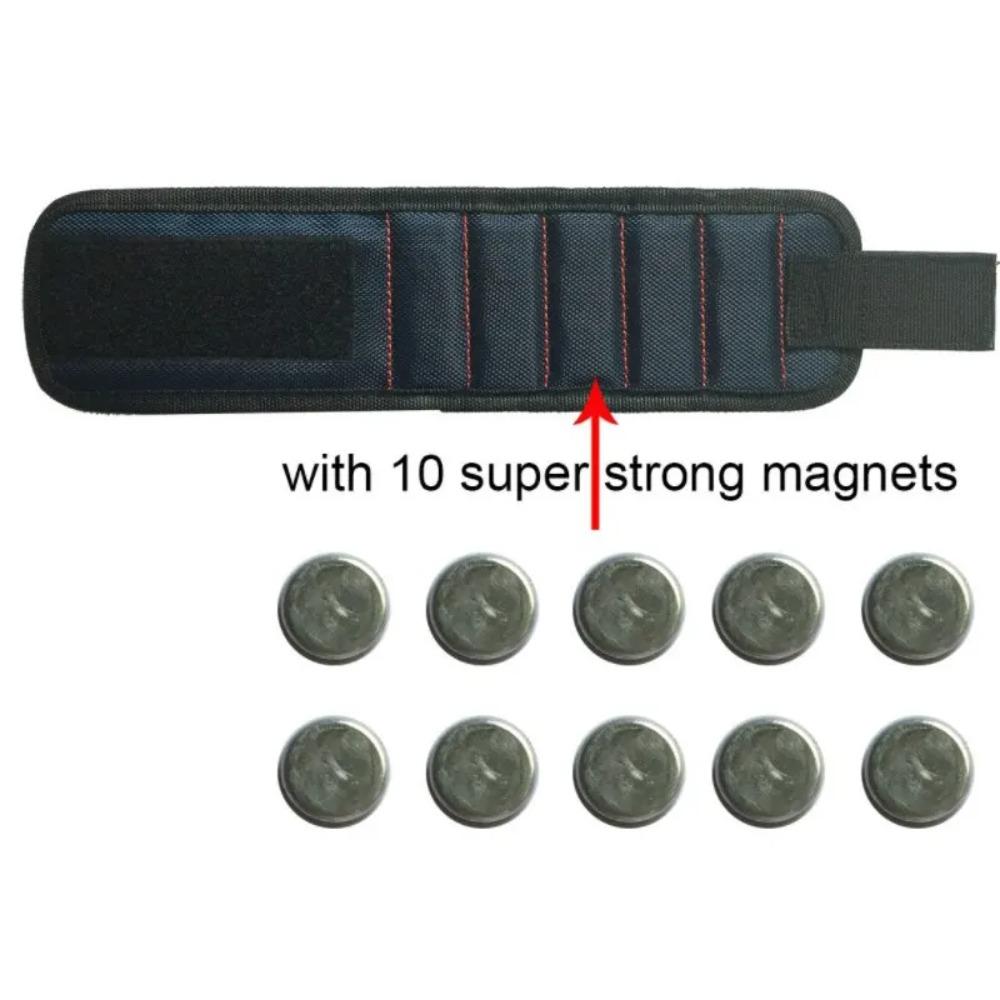 Silný magnetický náramok Prenosná taška na náradie Elektrikár Nastaviteľný náramok Skrutky Malé kovové klince Skrutky