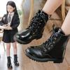Girls Boots Short Booties Side Zipper Soft Bottom Leather Dress Riding Boot For Kids