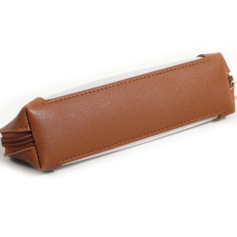 Large Capacity School & Office Organizer with Zipper, PU Leather Pen Pouch for Office Workers, Teacher, Artists, Professionals