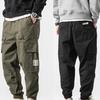 Streetwear Joggers Pants Men Harem Casual Pants Elastic Waist Solid Cargo Pants Multi Pocket Loose Baggy Sweatpants