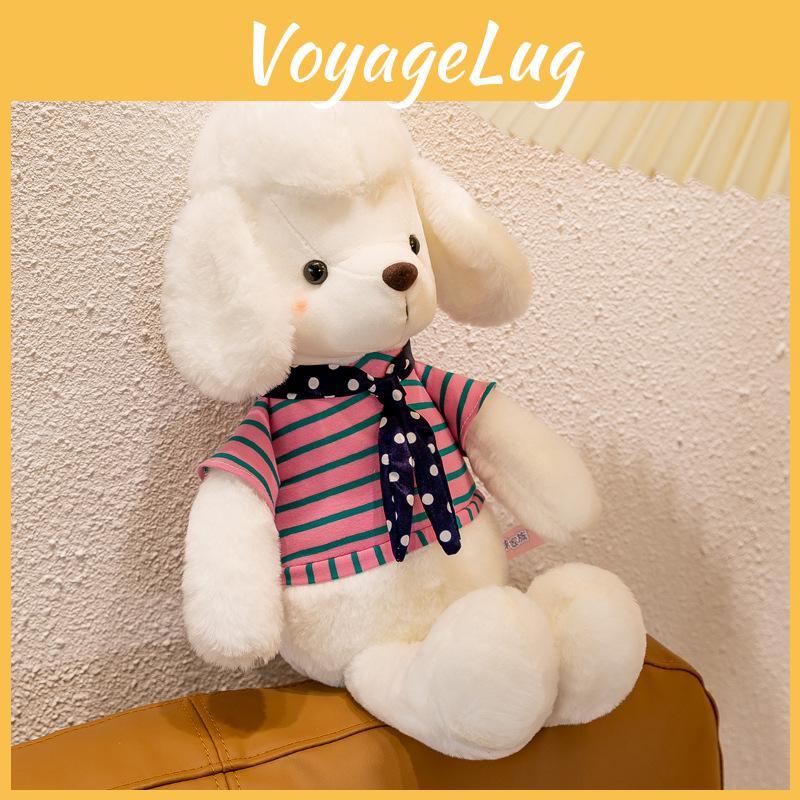 White Cartoon Dog Animal Stuffed Plush Toy Scarf Doll Children Birthday Gifts