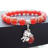 Red Agate Crystal Beaded Bracelet for Women - Handcrafted Couple Jewelry