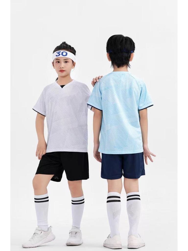 New Quick-Dry Short Sleeve Football Kit for Adults & Students - Team Sports Competition Uniforms for Children.