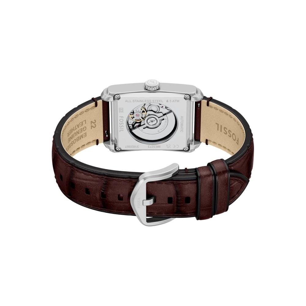 Fossil Carraway Automatic Leather Watch ME3273 Brown Croco Men's