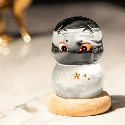 Creative Home Decor Accessories Kitten Storm Glass Bottle Living Room Desktop Cute Decor Forecast Weather Figurine Gift Craft