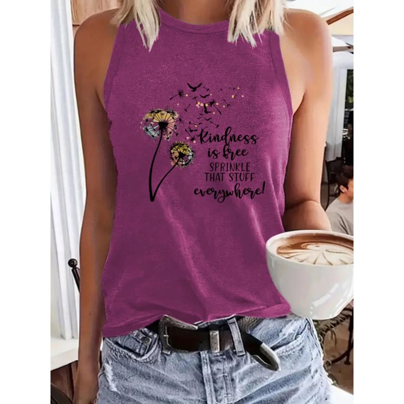 

Свободный женский топ с узором из одуванчиков и элегантным стилем XXL темно-красного