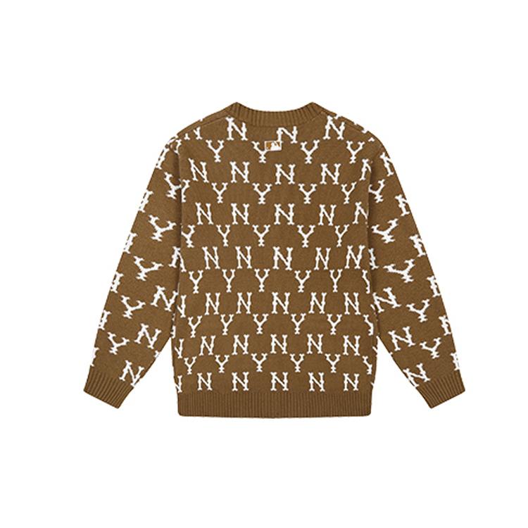 New MLB Mlb Old Flower Sweater Unisex Beige 31KTM1041-50B