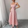 Maxi Dresses Sleeveless Square Neck A Line Sun Dress with Fitted Waist Elegant Party Cocktail Beach Dress for Ladies