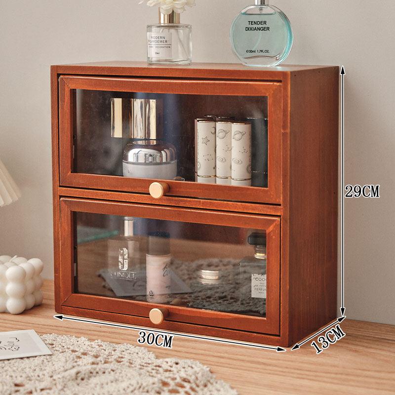 Cup Desktop Storage Cabinet Solid Wood Teacup Tea Set Storage Cabinet Dining Table Coffee Cup Storage Countertop Cup Holder