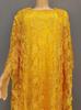 Plus Size African Women's Loose Long Robe Dress with Water Soluble Lace & Short Sleeves