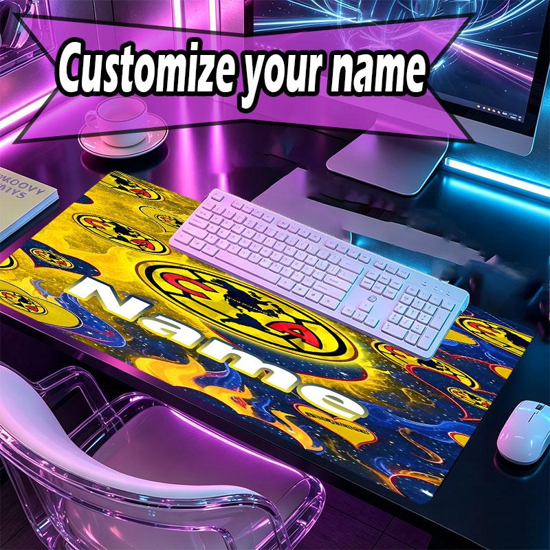 Custom Name Personalized Club America Pattern Mousepad, Laptop PC Desk Mat, Decorative Desk Mat for Home Keyboard Pad Gift
