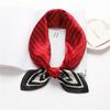 Simple Striped Scarf European and American Style Fashion Square Scarf 71cm Simulated Silk Silk Scarf Can Be Used for Tube Top Professional Decoration