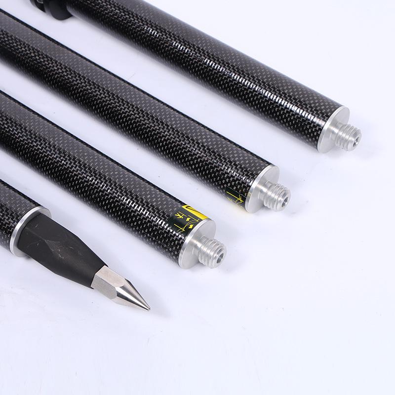 2.4m 4-Section Carbon Fiber RTK Prism Measurement Pole for GPS Surveying