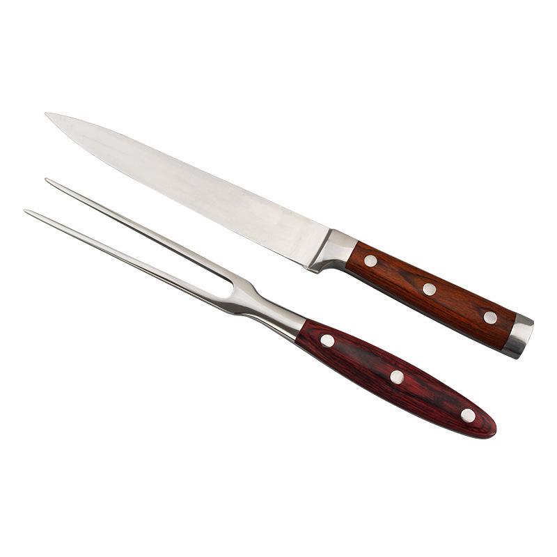 Stainless Steel Outdoor Teppanyaki BBQ Knife and Fork Set for Kitchen and Cooking
