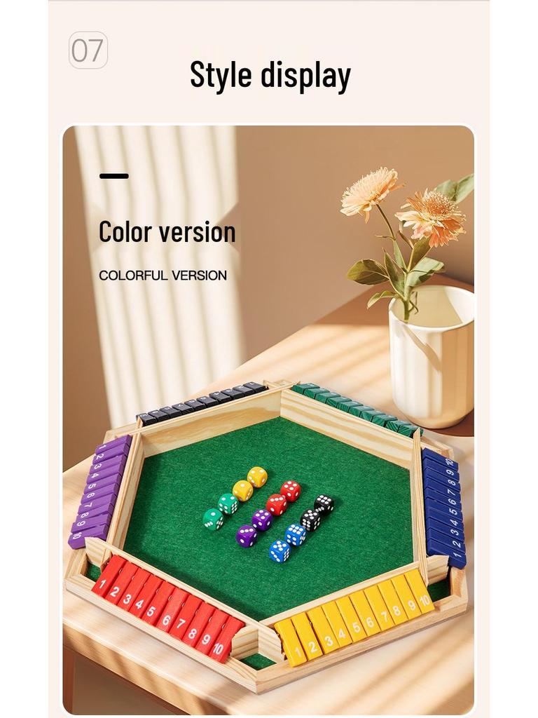 Hexagonales Holz-Mathe-Klappspiel - Pädagogisches Tischspiel für Eltern und Kinder & Party-Trinkspaß