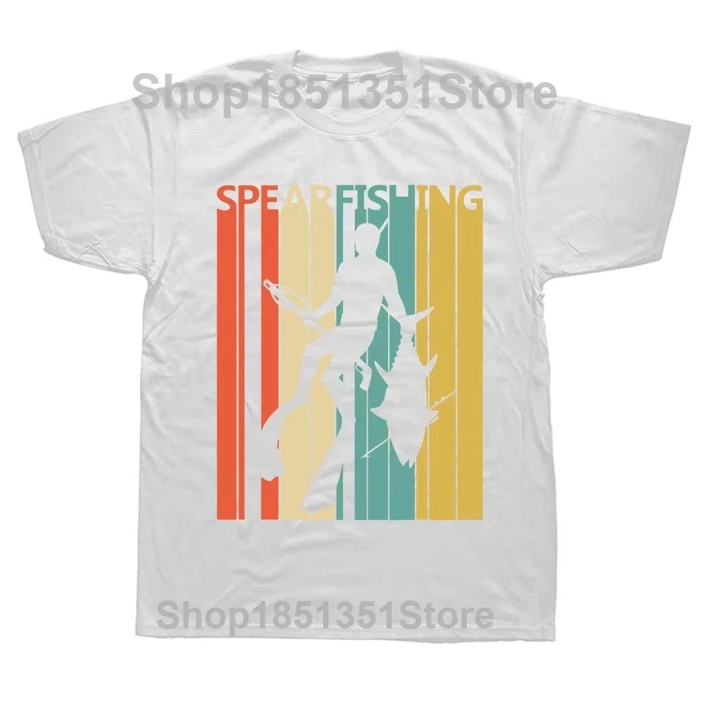 Funny Spearfishing Vintage Spear Fishing Fisherman T Shirts Free Divers  Streetwear Short Sleeve Birthday Gifts T-shirt