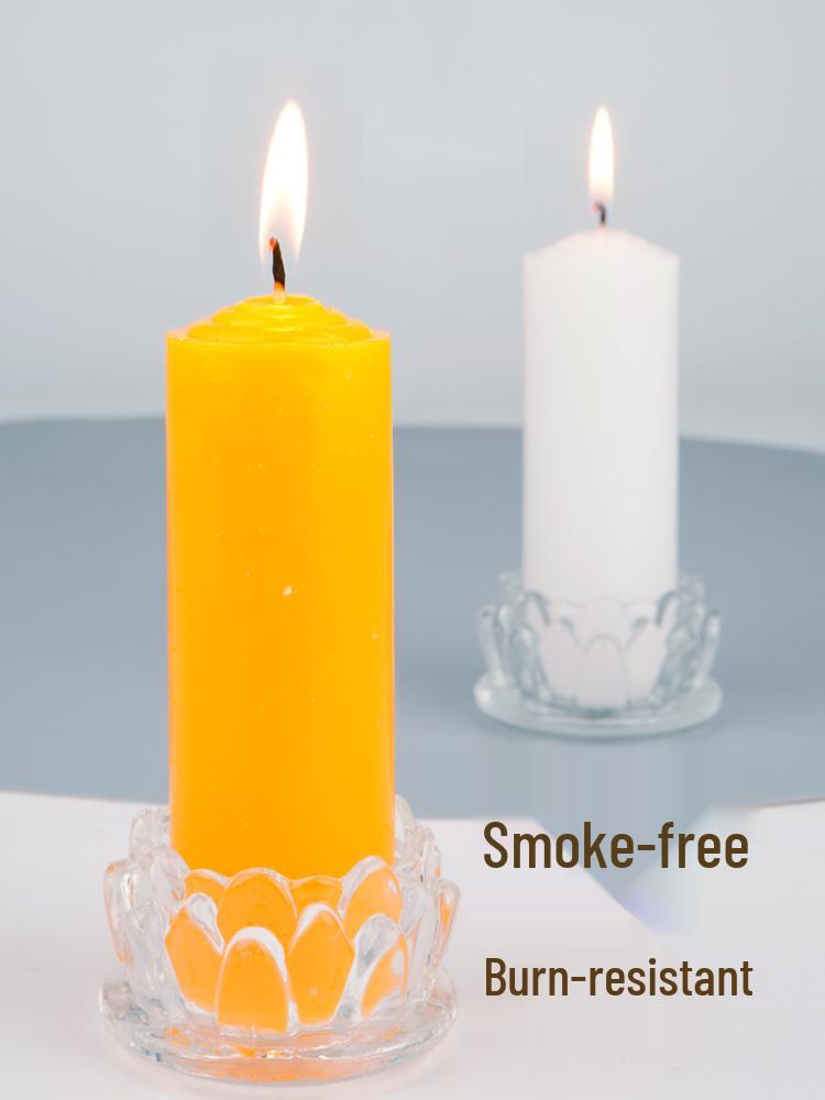 Smokeless Odorless Long-Lasting Emergency Candles: White, Yellow, Red, Thick Cylindrical for Holidays