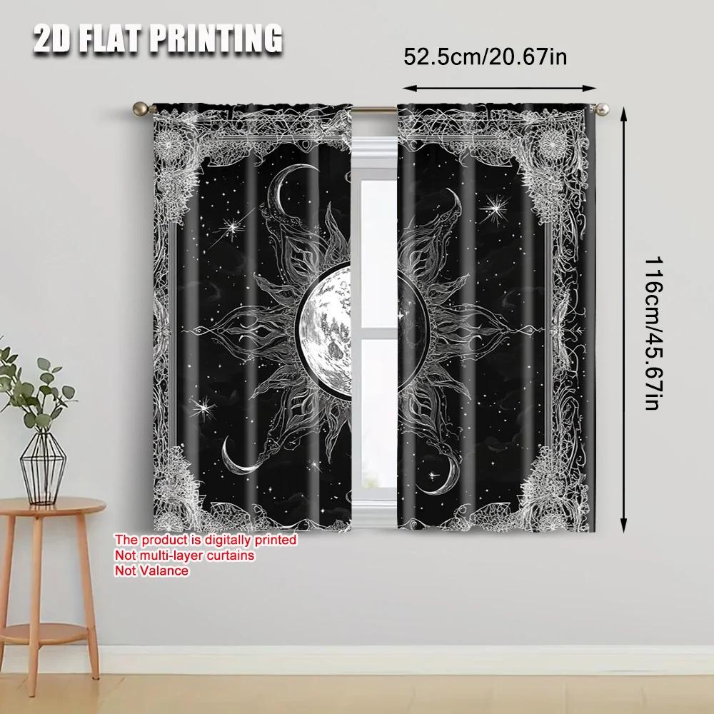 2pcs, Contemporary Curtains  plane printing Bohemian Exotic Machine Washable Fabric (without rod) Versatile All Perfect for