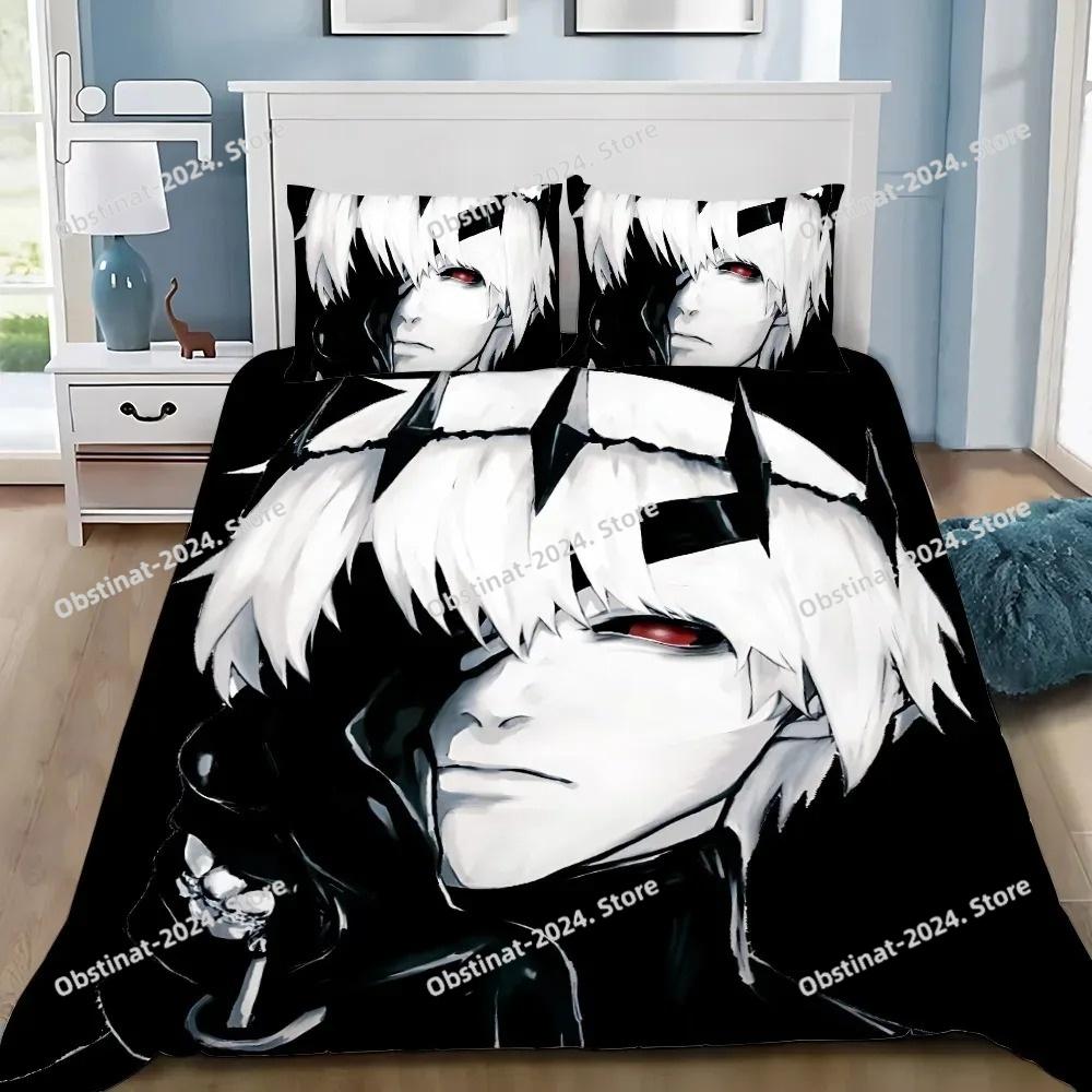 Anime Duvet Pillowcase Bedding Set Adult Boy Girl T-Tokyo G-Ghoul Bedroom Decoration Children Single Double Large Size Gift