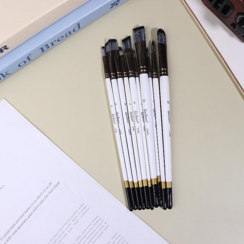 

10Pcs Different Shape Paint Brushes Set For Art Acrylic Gouache Oil Watercolor Artist Canvas Synthetic Nylon Hair Paint Brush