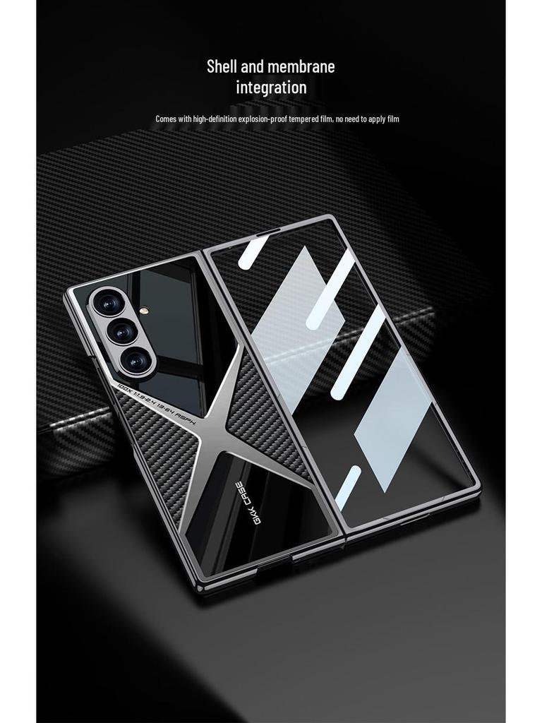 Schutzhülle aus galvanisiertem Leder für Samsung Z Fold7 – stoßfest, elegant und robust für Herren