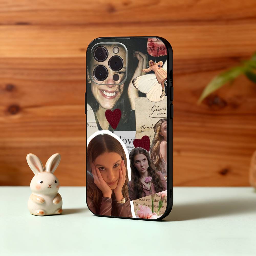 

Singer MMB M-Millie Bobby B-Brown Phone Case For iPhone17,16,15,14,13,12,Plus,Pro Max, 5G Others Soft Black Cover iPhone14Pro