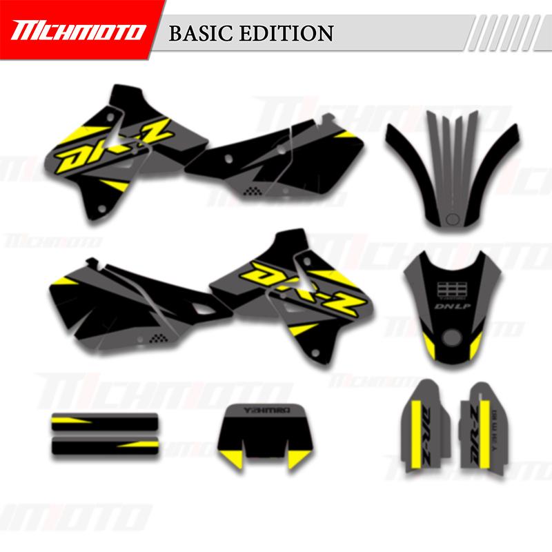 MCHMFG For SUZUKI DRZ400 SM S E DRZ 400 SM S E 2000- Motorcycle Graphics Decal Stickers Kit Background Number Name