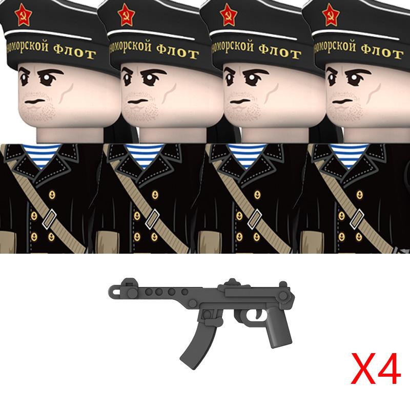 WW2 Military Navy Series Soldier Figures Building Blocks Navy Warrior Bricks Toys Gifts