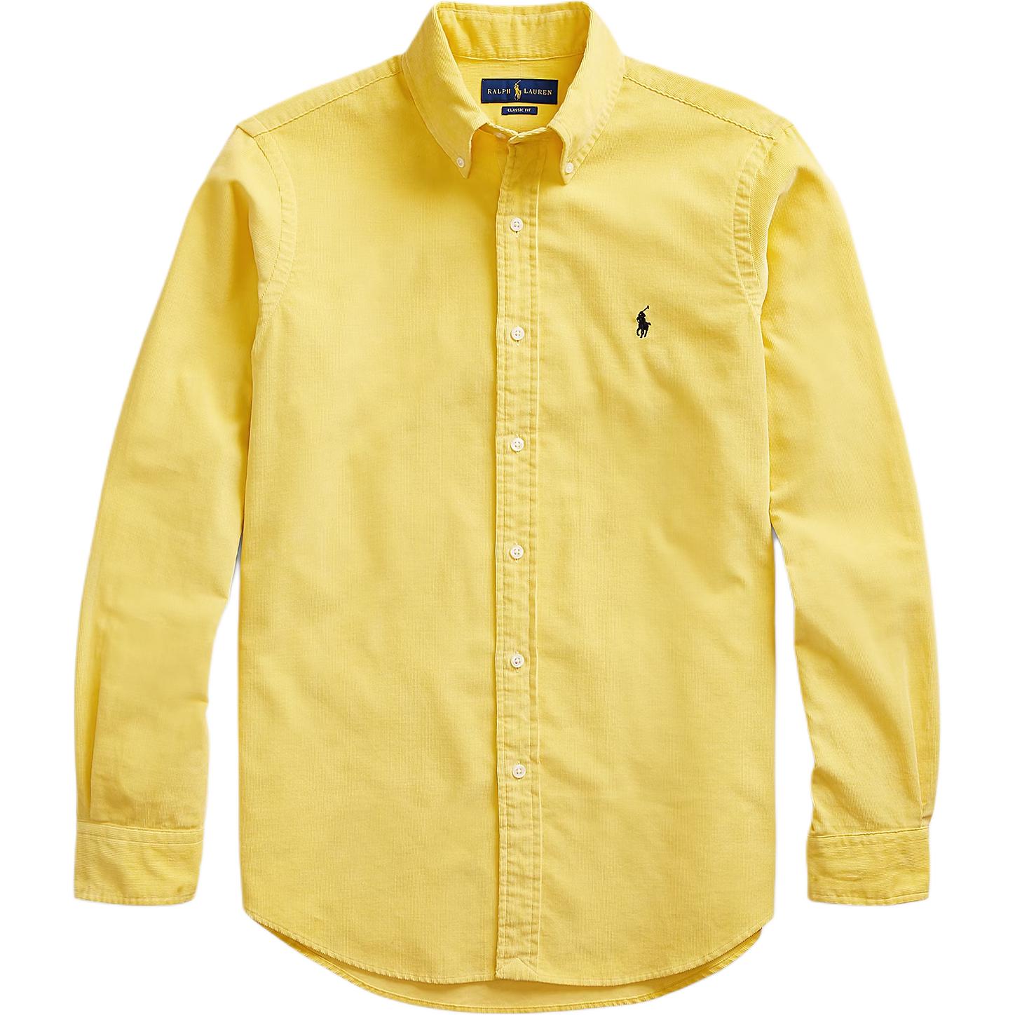 

Polo Ralph Lauren FW23 Рубашка с длинным рукавом из вельвета с вышивкой логотипа Pony Мужские рубашки Желтый 710826999-002 XL