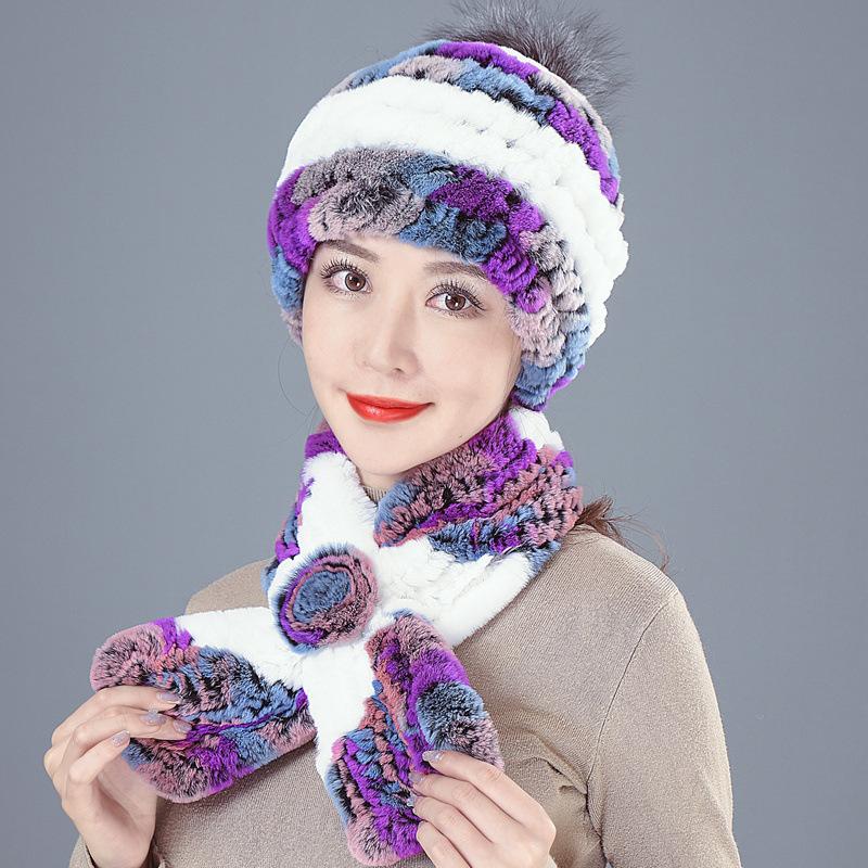 Old Man In Fur Rex Rabbit Hair Hat Ladies Autumn and Winter Mom Old Woman Warm Fox Hair Grandma Top Hat