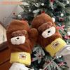 Tengyi 2025 Plush Doll Gloves: Cute, Fleece-Lined, Windproof, Neck-Hanging Mittens for Autumn & Winter Warmth.