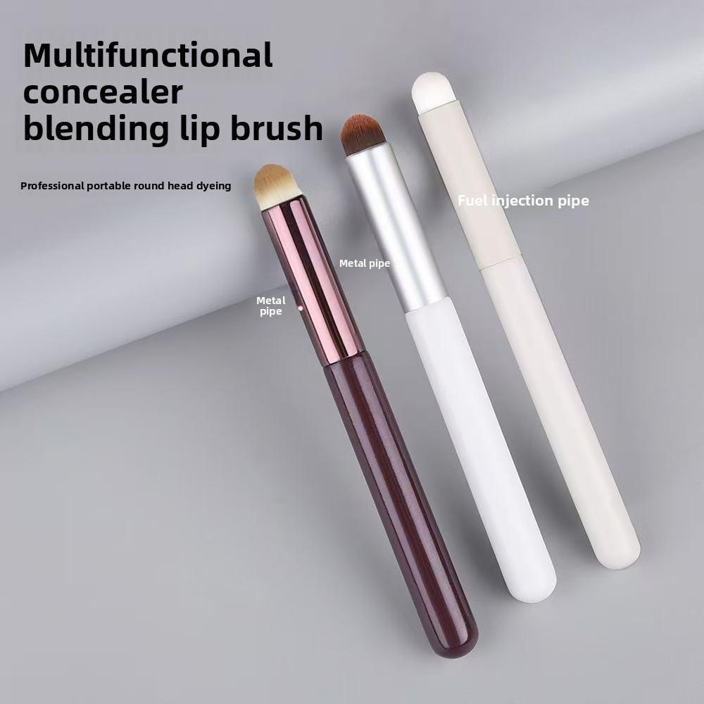 Single multi-functional concealer smudge lip brush, round head smudge, professional and convenient, exquisite brush handle, wear-resistant and durable