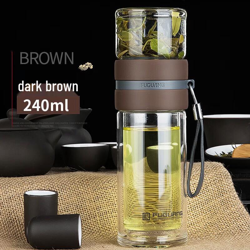 FUGUANG Double-layer Glass Tea Infuser Bottle