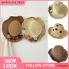 Y2K Natural Raffia Hand-woven Polka-Dot Sun Hats for Women Summer Sun Protection UV Beach Foldable Wide Brim Straw Cap Sombrero