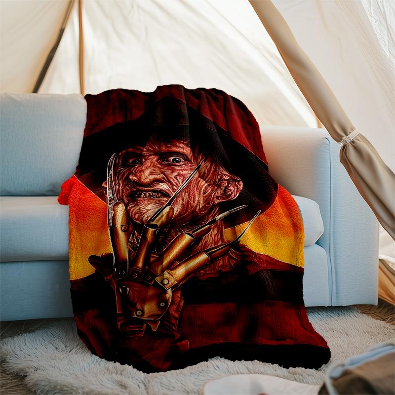 Coperta stampata a tema horror di Halloween - Perfetta per divano, letto, viaggi e uso all'aperto | Lavabile in lavatrice, accogliente e resistente.
