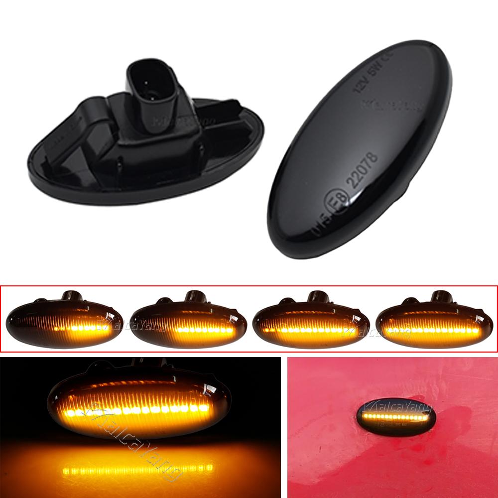 2piece LED Side Indicator Repeater Turn Signal Blinker Lamp For Mazda 2 3 5 6 GG GY MPS BT-50 MPV Smoked Clear Dynamic Lights
