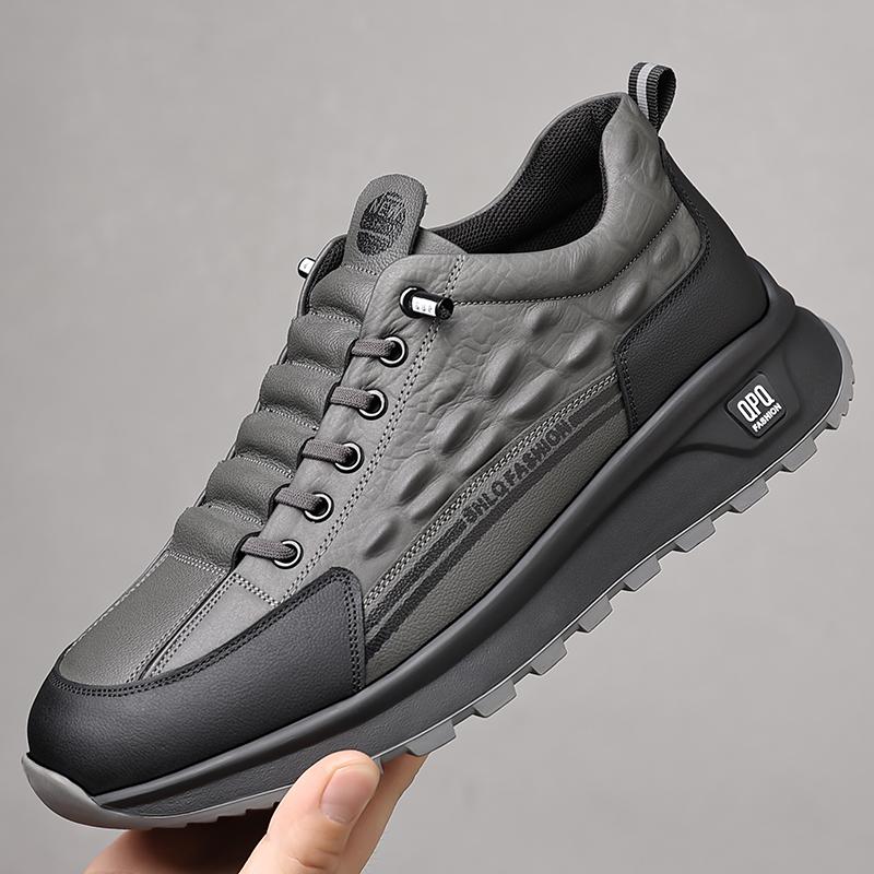 

Round Toe Dress Shoes Leather Lace-Up Casual Shoes Men s Korean Style Business Shoes 2026 Hot Sale Outdoor Mens Sneakers 44 сірий колір