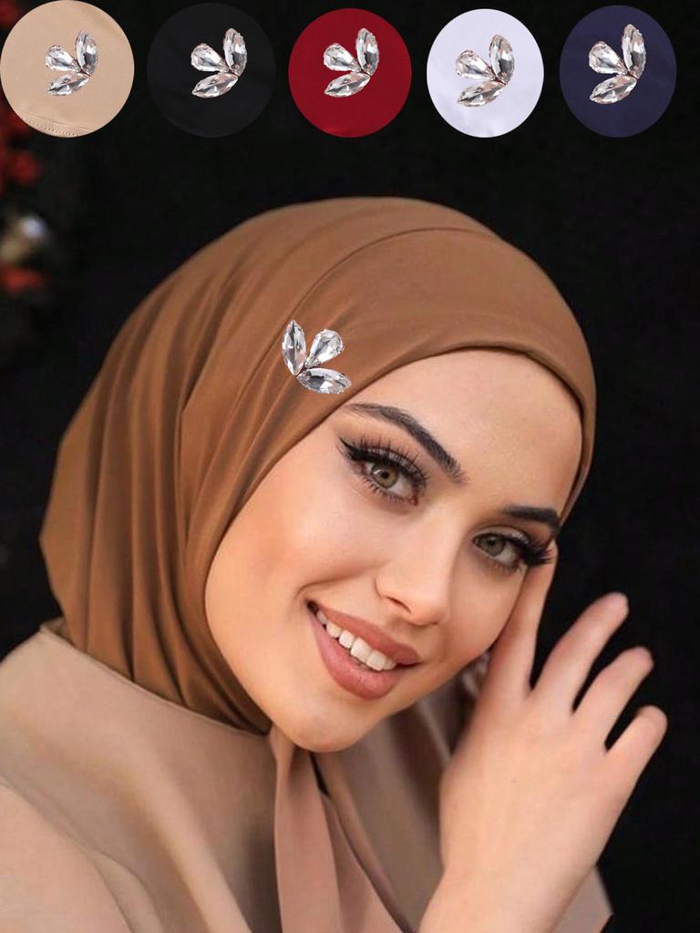Muslim Islamic Jersey Hijab Rhinestone Scarf Instant Hijabs Headscarfs For Women Head Wrap Shawl Bonnet Hijabs Femme