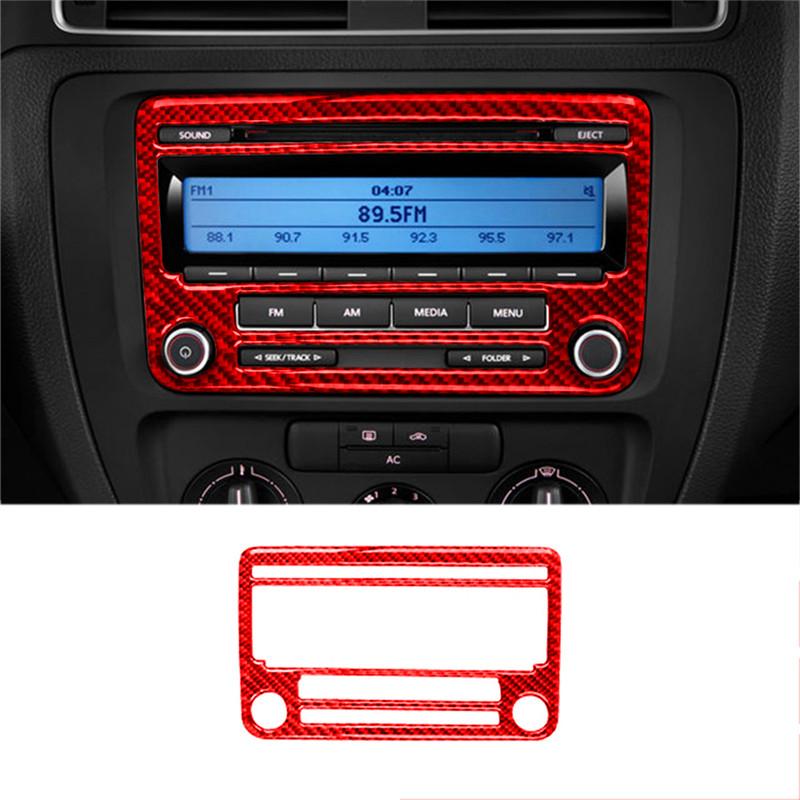For Volkswagen Jetta 2011 2012 2013 2014 ABS Carbon Fiber Car Center Control Interior Decoration Sticker Car Accessories