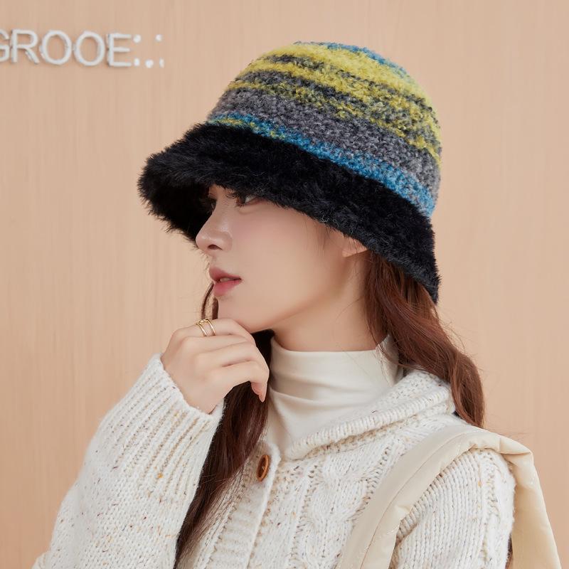 

Plush fisherman s hat children thickened warm ear protection bucket hat 2025 color pattern basin hat versatile and small face Adjustable