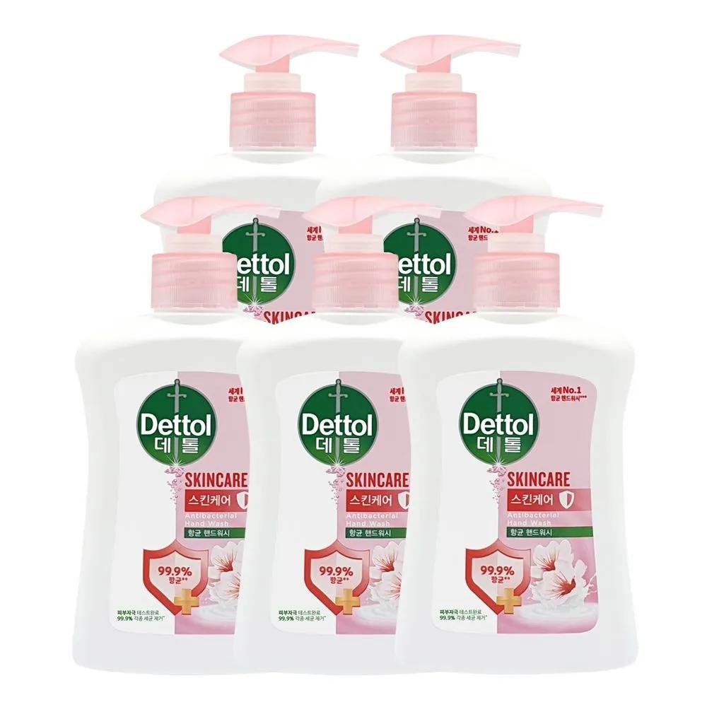 Dettol Antibacterial Hand Wash Skincare Containers 250ml x 5 Hand Wash Liquid Soap Hand Cleaner