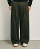 GLW Wide Double-Pleat Cotton Pants Khaki