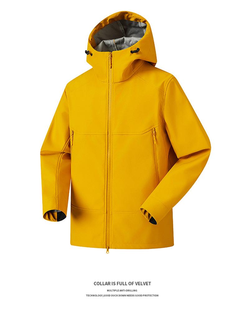 New 3D Cut Windproof Waterproof Hooded Softshell Jacket for Couples - Spring/Autumn Mountaineering