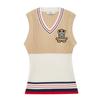 Martine Golf Classic V-Neck Knit Vest_Beige